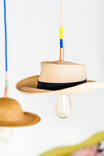 DIY Pendant Light with a Vintage Hat