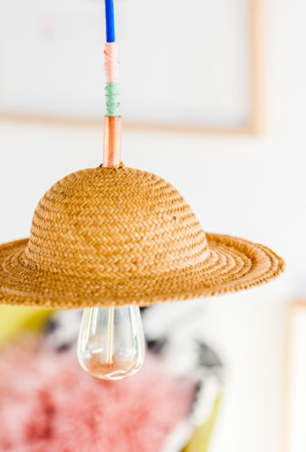 DIY Pendant Light with a Vintage Hat
