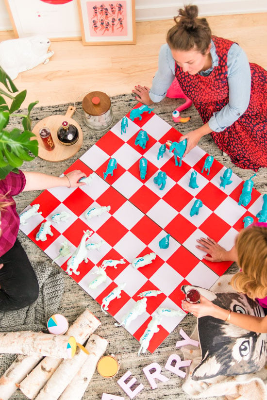 Check Mate: How to Entertain for the Holidays with a Giant DIY Chess Set - Paper and Stitch