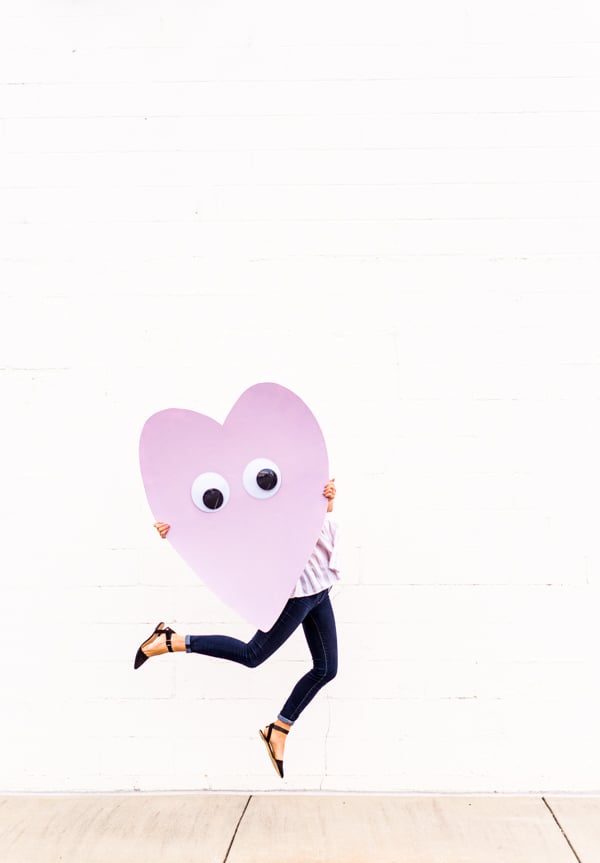DIY Telegram Idea Giant Googly Eye Heart for Valentine's Day Paper