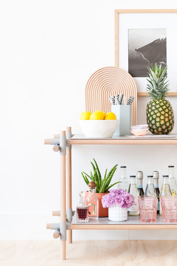 Summer Bar Cart Essentials + Tips for Styling your Own Bar Cart at Home