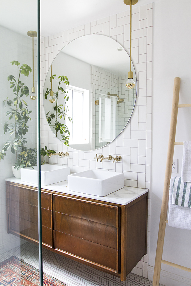 High Fashion Home Blog: Under the Disco Ball  Bathroom vanity decor, Mirrored  tile, Beautiful bathrooms