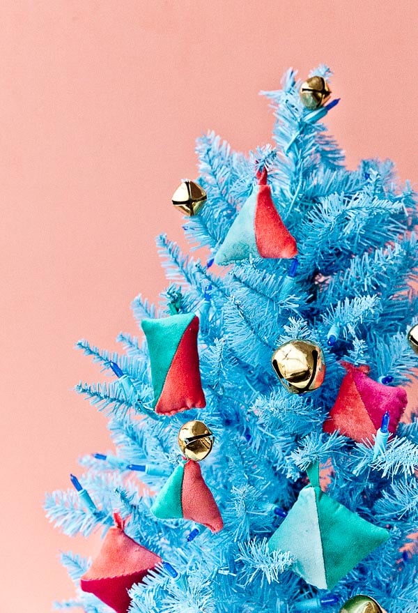 Color Blocked (Christmas) Vibes: How to Make DIY Velvet Ornaments