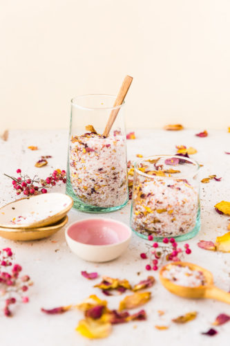 How to Dry Rose Petals + Make Rose Petal Bath Salts