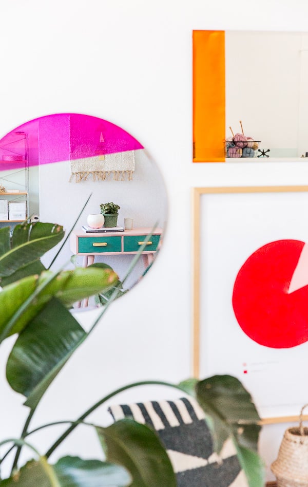 An Easy Color Blocked Mirror DIY
