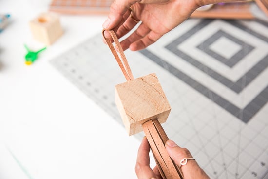 Block Head: DIY Statement Tassels Made with Wood Blocks and Leather