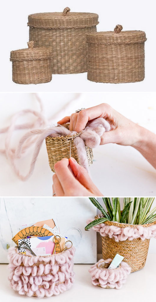 Woven Loop Baskets for Organization and Storage Paper and Stitch