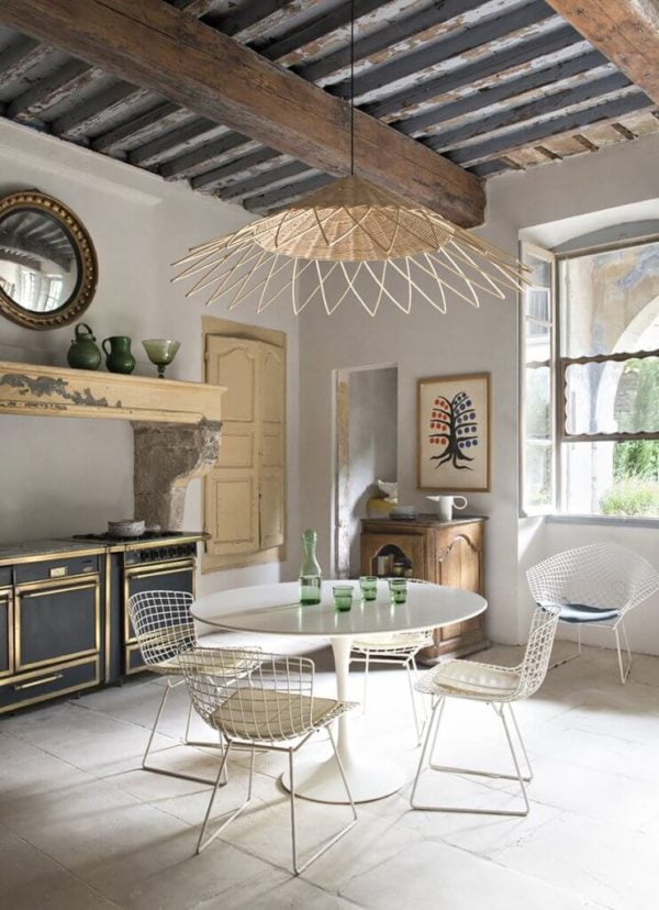 Make a DIY rattan pendant. Interior Obsession: I Spy 8 Lighting Trends You Can Totally DIY #lighting #rattan #basket #diyideas #pendant