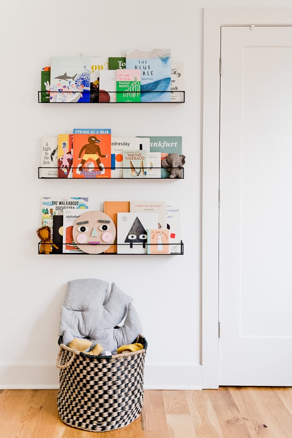 modern nursery bookshelf