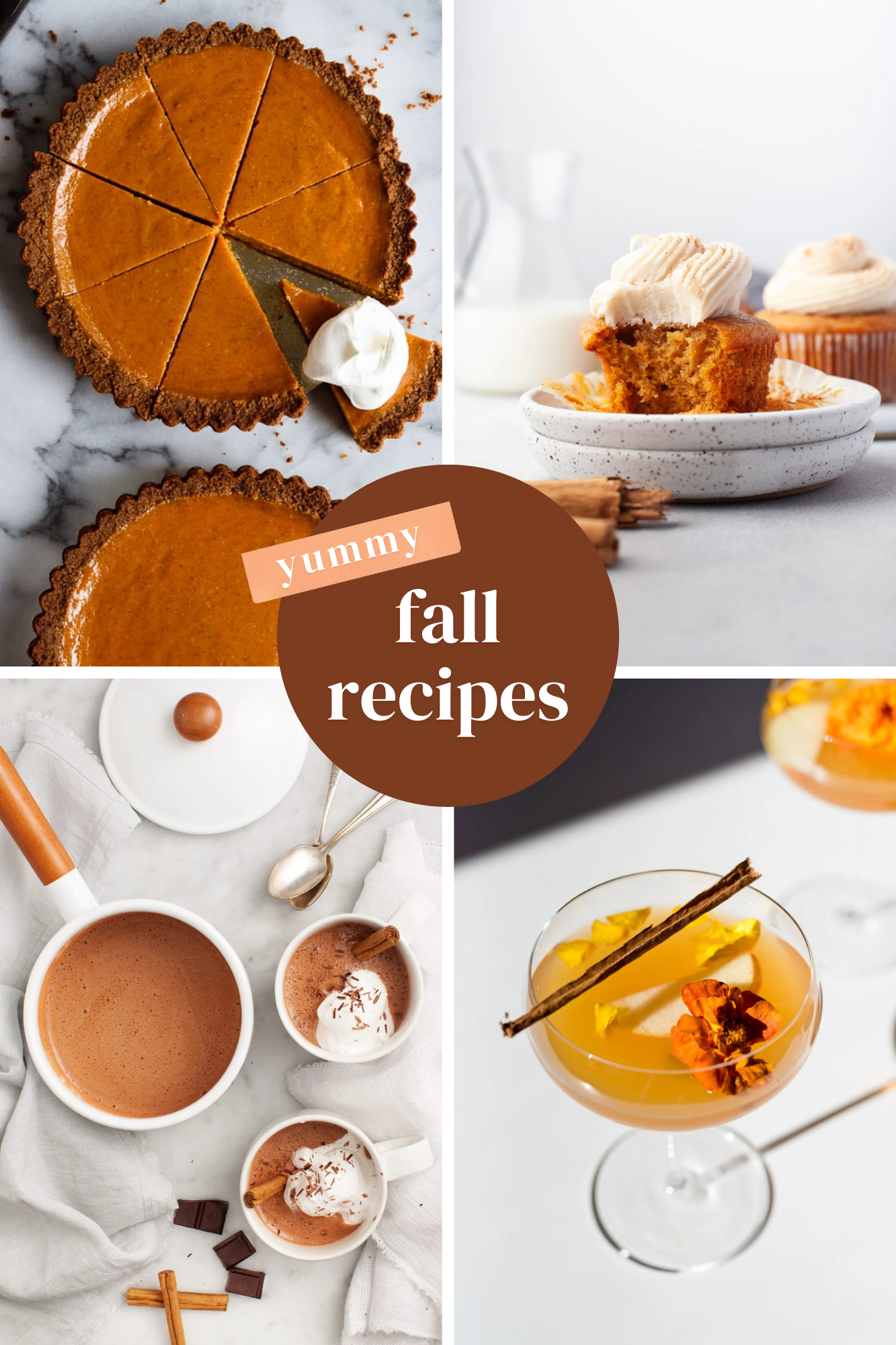 roundup of photos featuring fall desserts