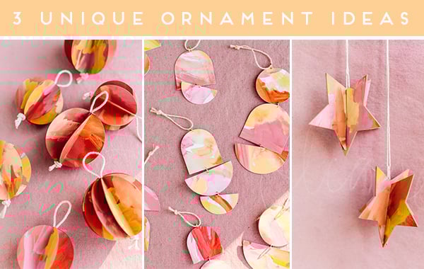 Three unique Christmas ornament ideas using paper