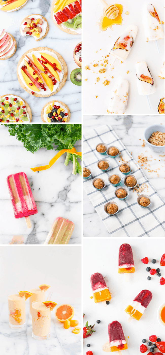 Healthier dessert ideas that include popsicles, smoothies, and dessert pizzas.