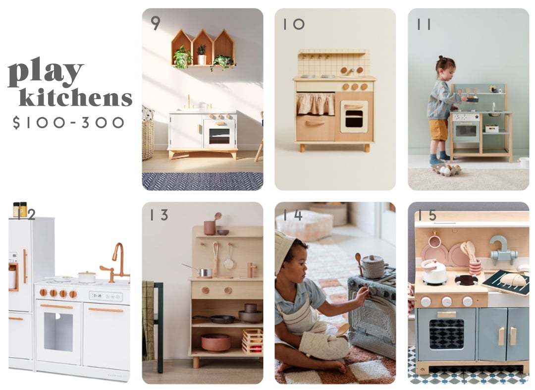 images of play kitchens at various price points