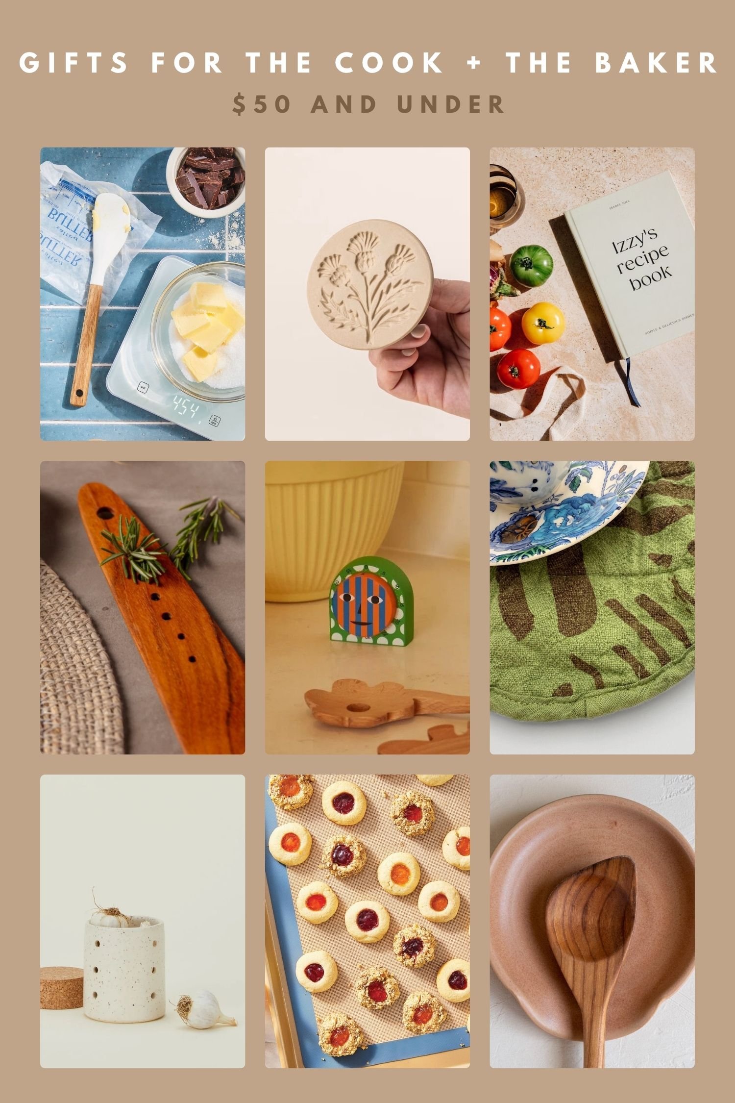 collage of gifts for the cook and baker