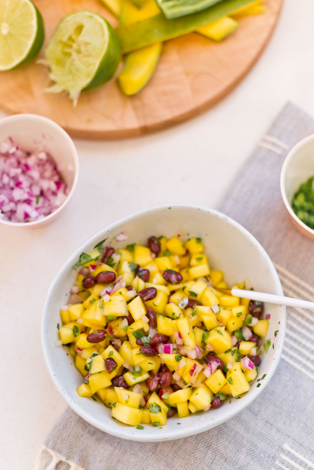 black beans and mango salsa