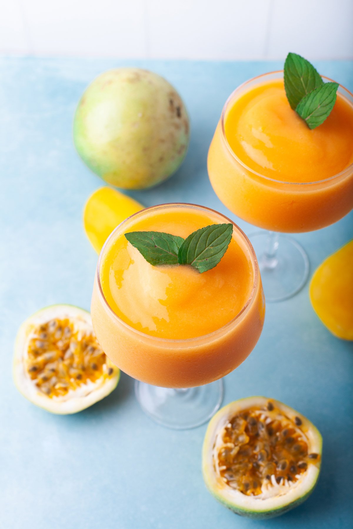 frozen cocktail with mango and passionfruit