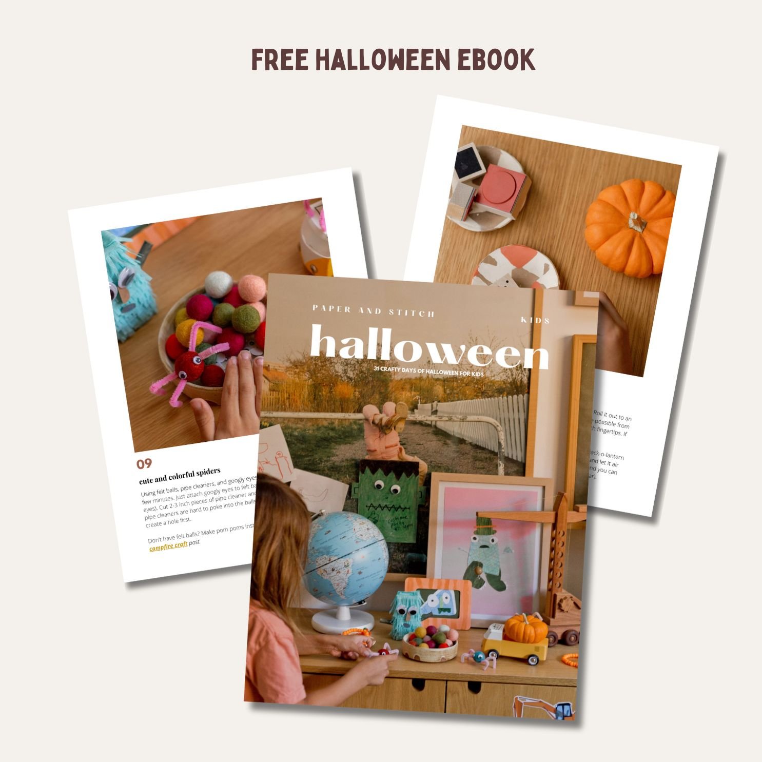 halloween eBook with kids craft ideas in colorful modern designs