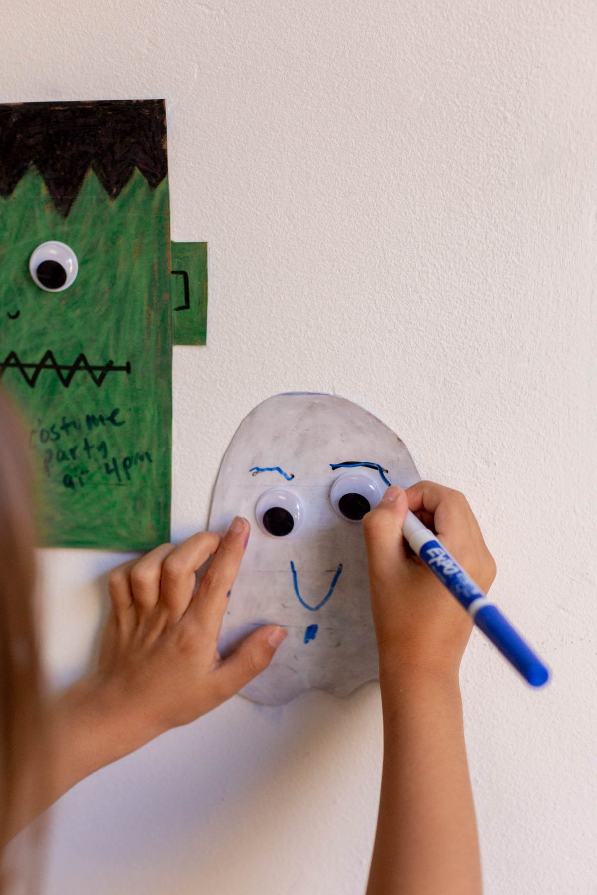 halloween dry erase boards on white wall