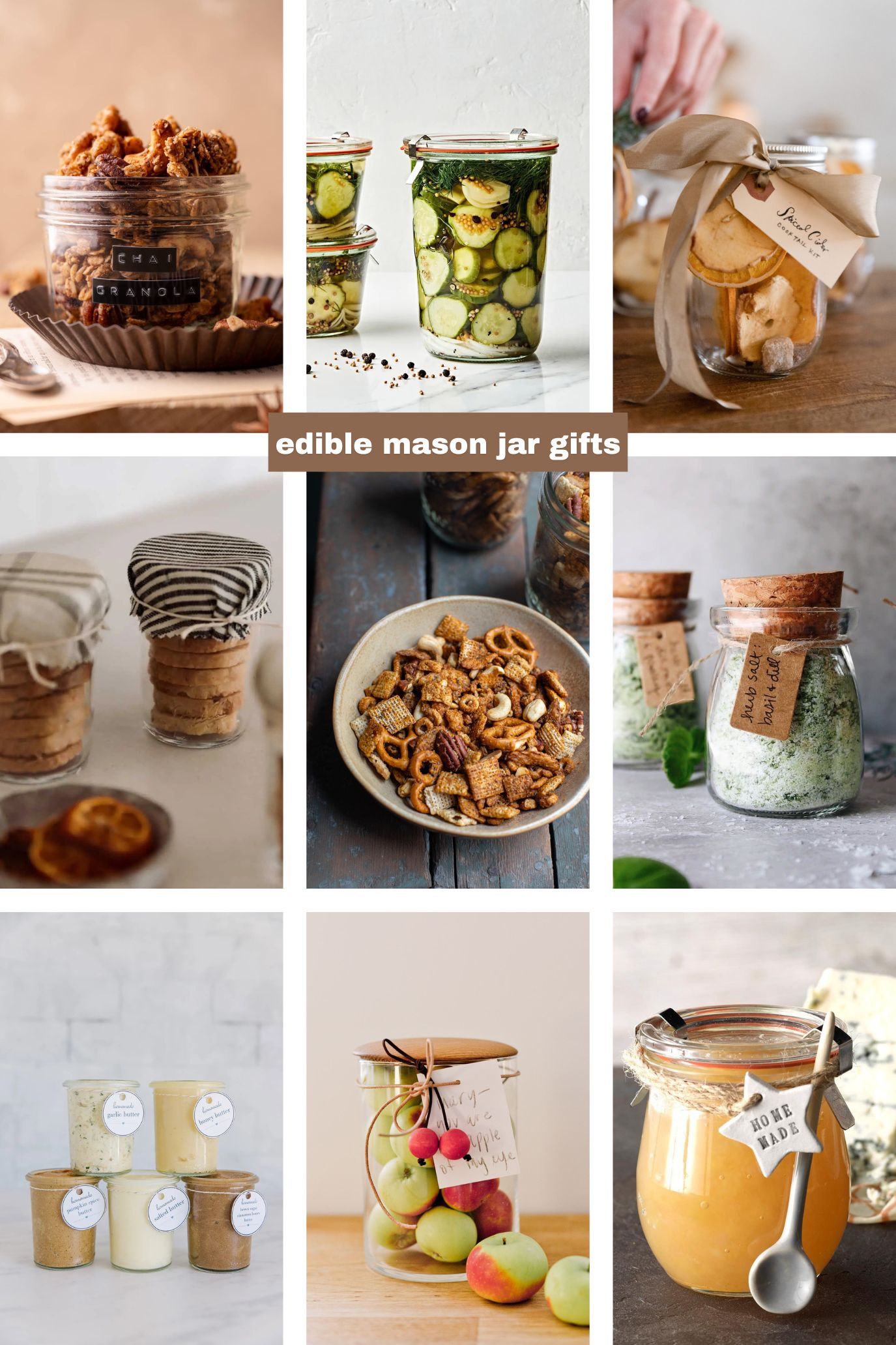 edible mason jar gift ideas with varying photo examples