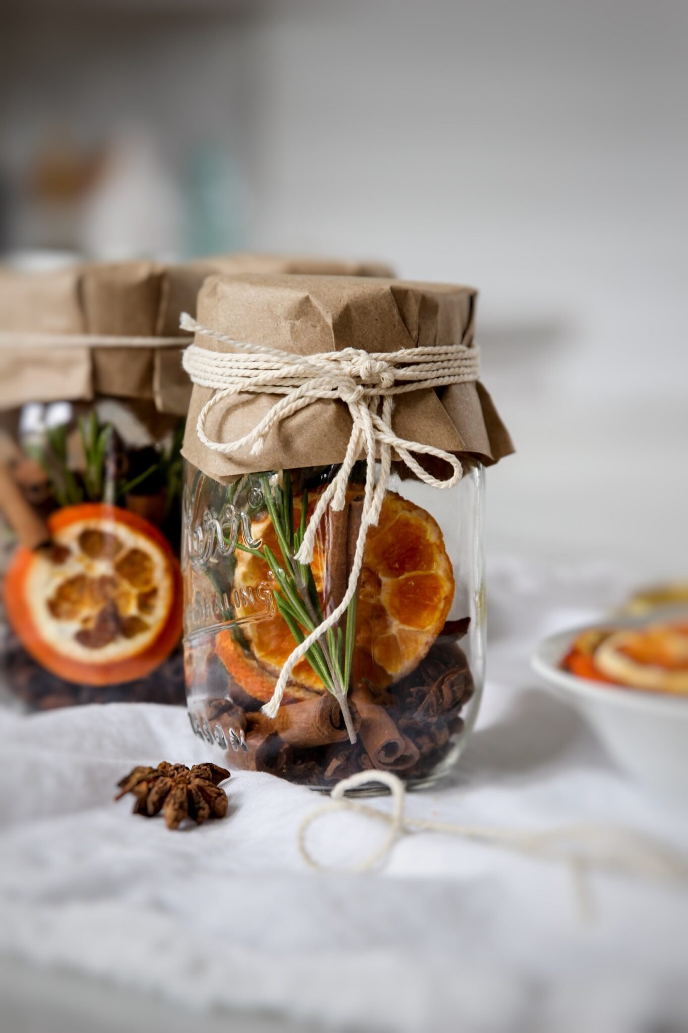 simmer pot glass jar gift with dried fruits and spices inside