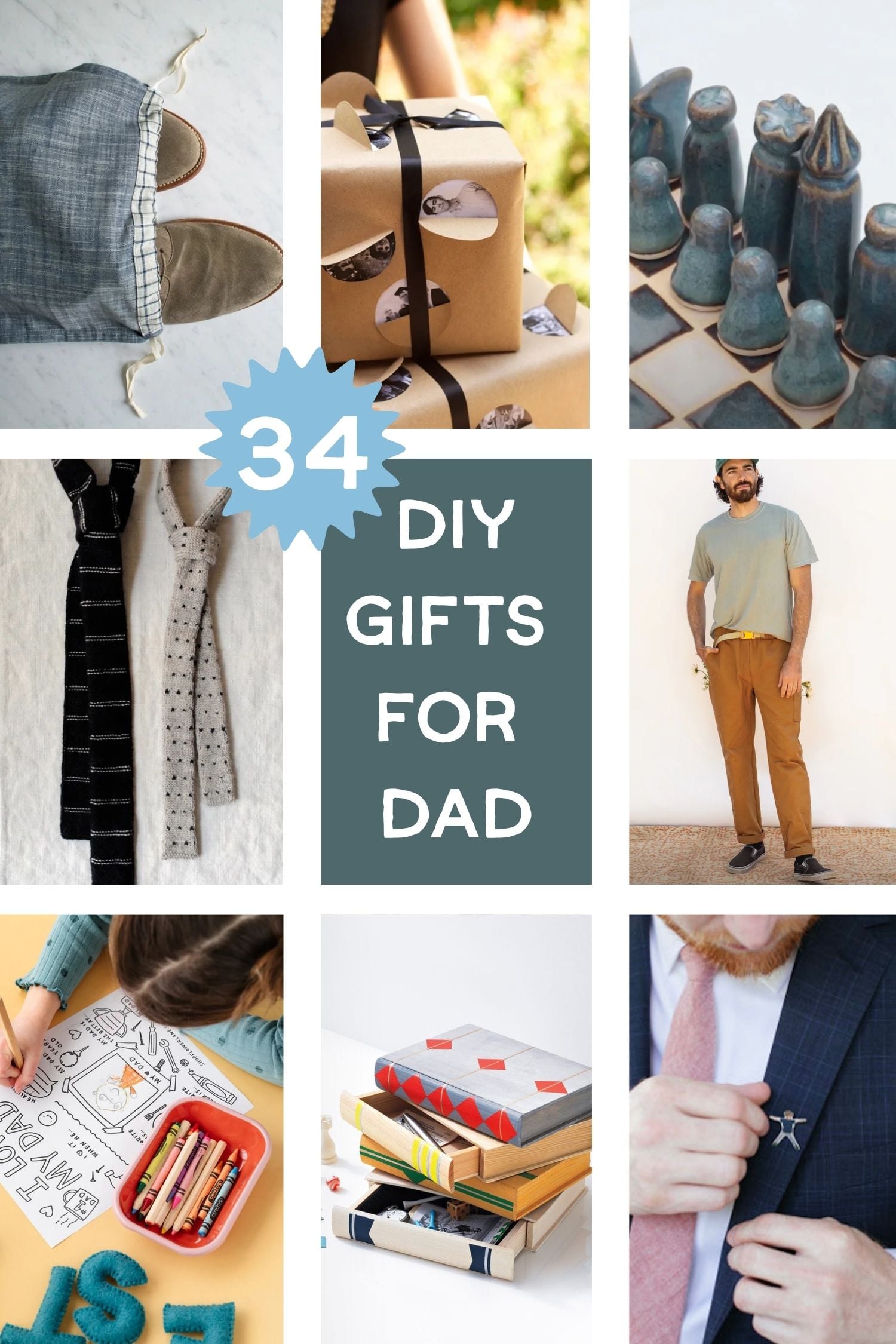 variety of images showcasing diy fathers day gift ideas that are