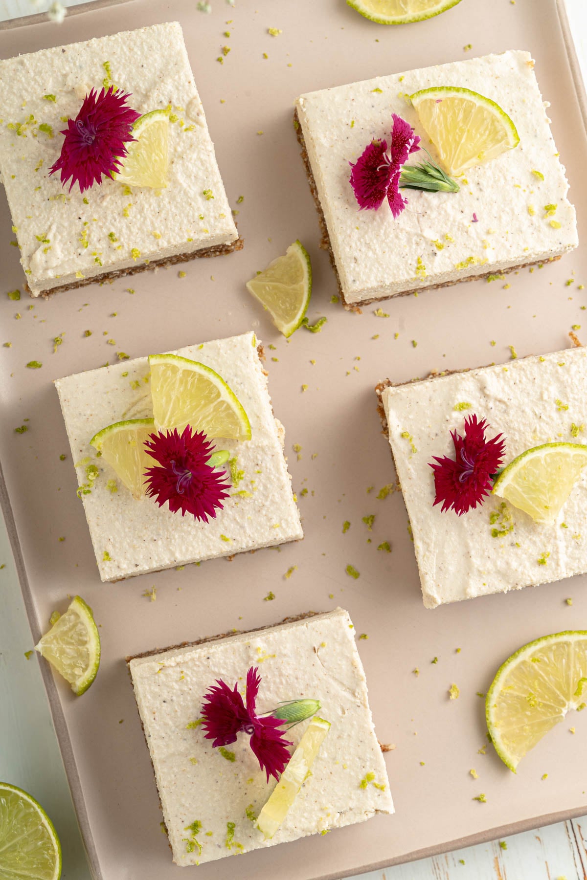 tray of homemade key lime bars
