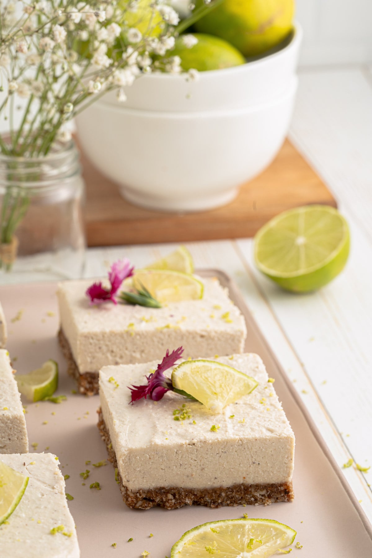 dessert bars on tray in kitchen