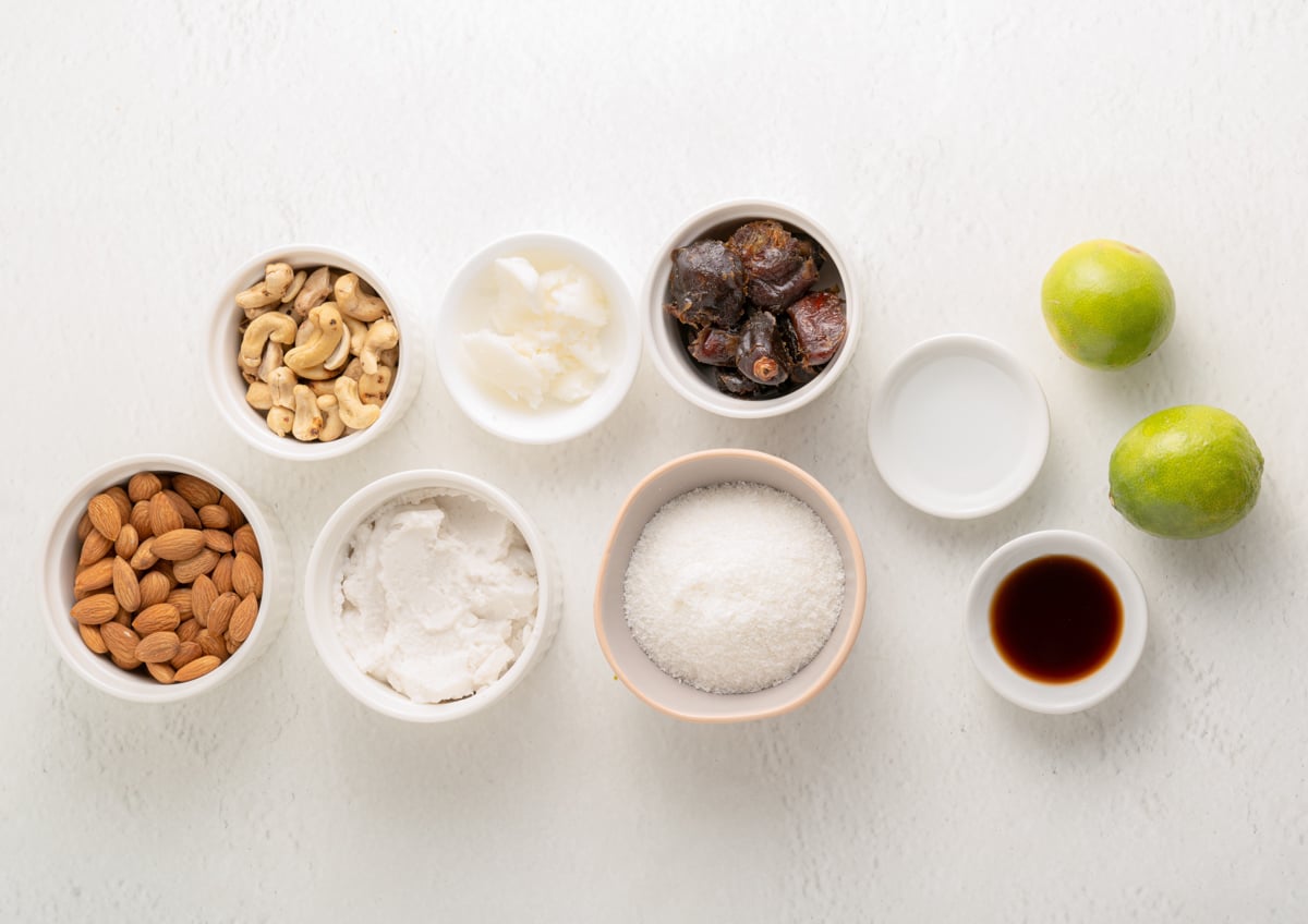 ingredients for homemade key lime bars