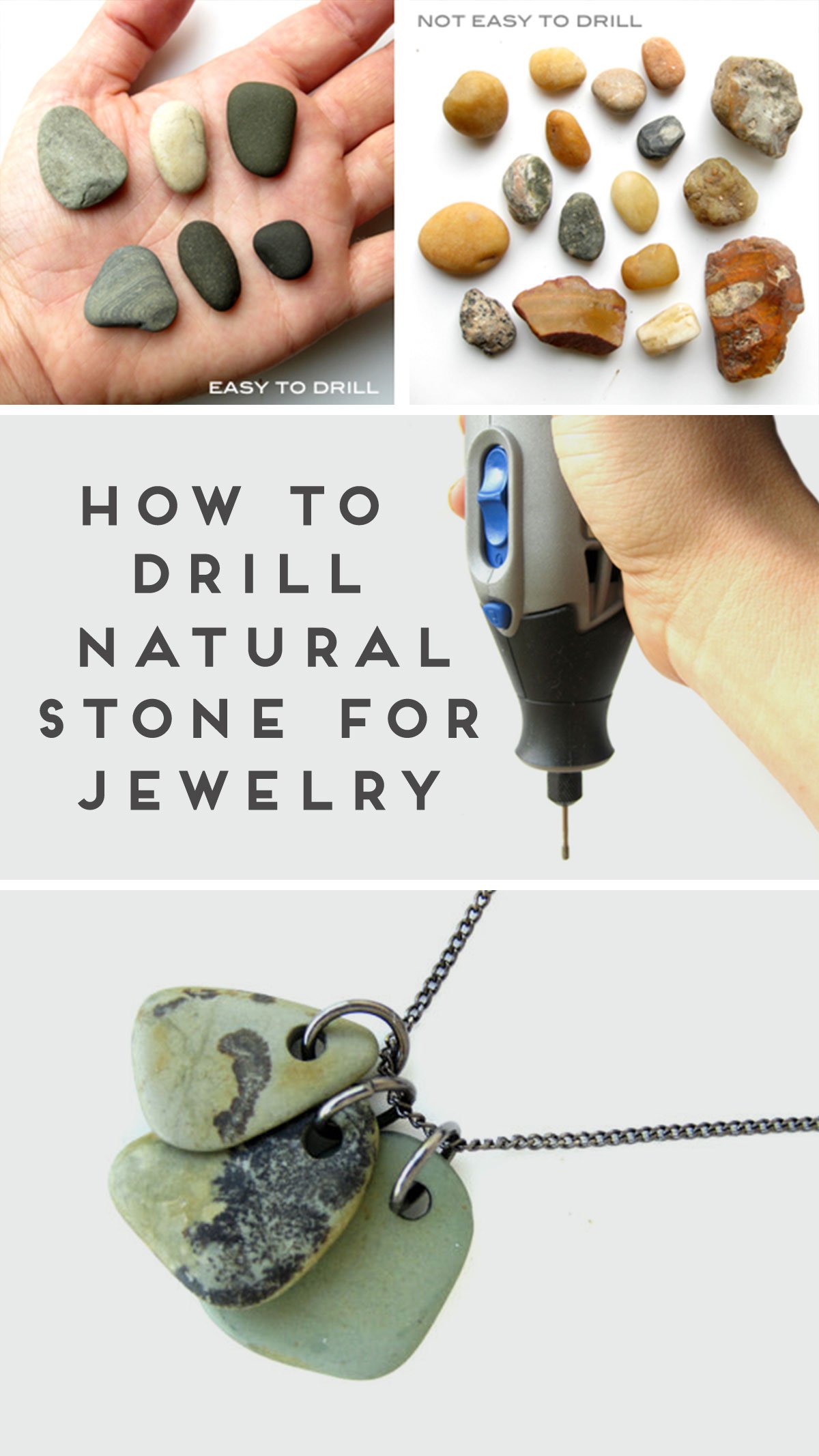 How to Make Drilled Natural Stone Jewelry (Tutorial) - Paper and Stitch